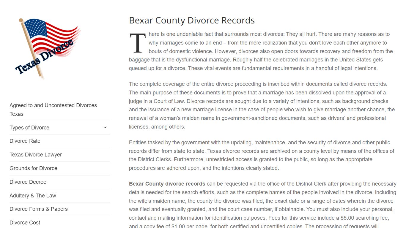 Bexar County Divorce Records – Divorce in Texas